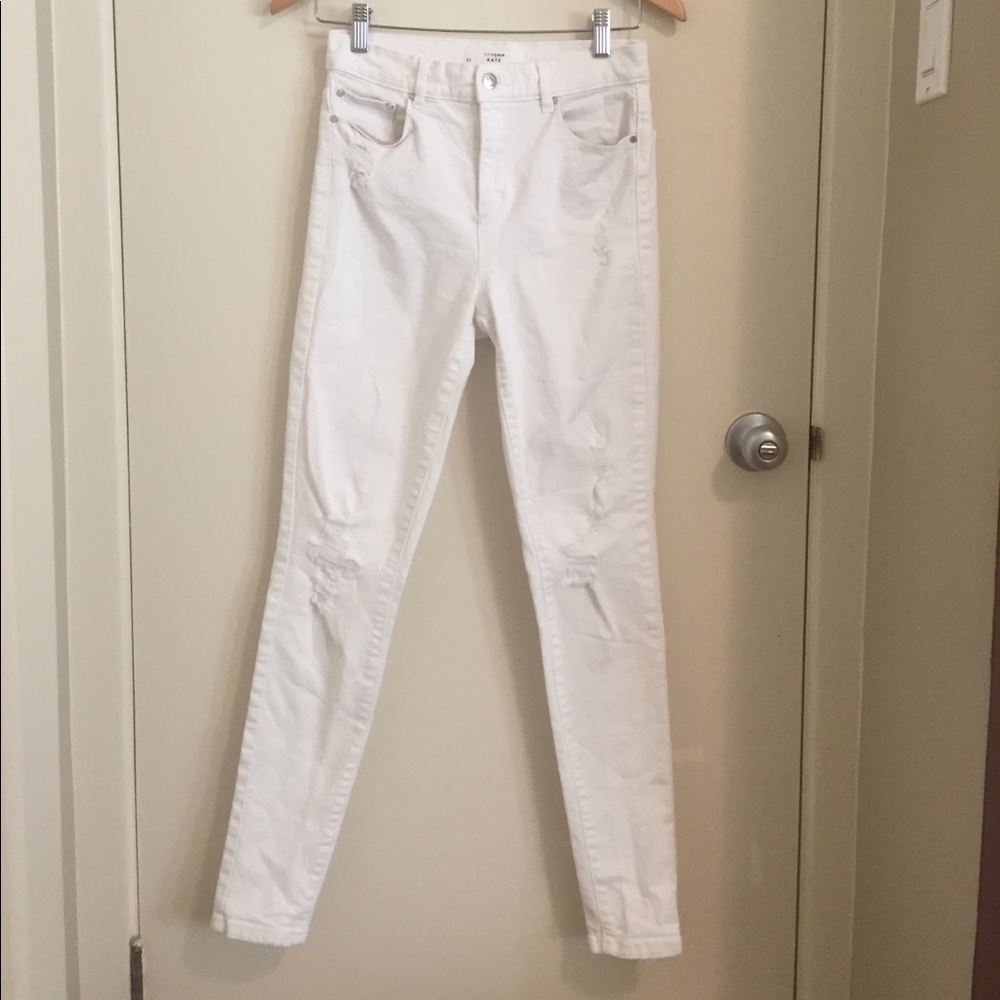 White ripped skinny jeans